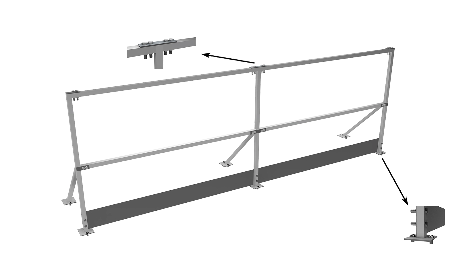 Guard rail fixing mechanism on trapezoidal roof